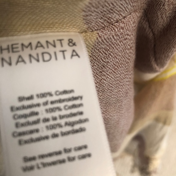 NWOT Anthropologie Hemant and Nandita Cotton Bohemian/Coastal Cotton Maxi Dress - Picture 8 of 8